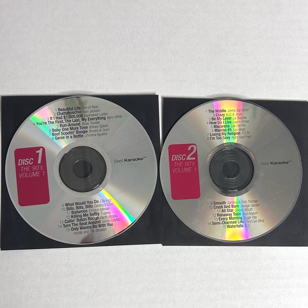 Best Karaoke: The 90's Volume 1 (2-Disc CDG Set) Pre-Owned & Tested